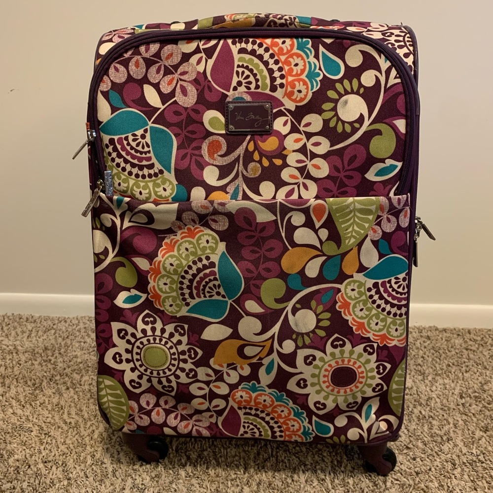 Vera Bradley Plum Crazy 27" spinner Suitcase Retired Collection Spring 2015